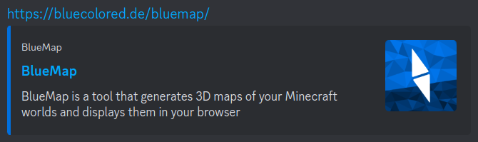 默认BlueMap嵌入在Discord中的截图